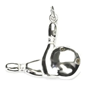 Přívěsek Stříbrný přívěsek kuželky a koule - P347 (Stříbrné kuželky bowling)