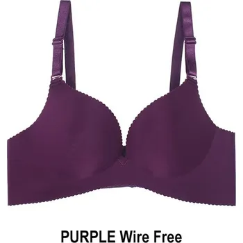 Podprsenka Dámská sexy a extra prodyšná bezešvá push up podprsenka s nepravidelným lemem Barva: fialová 2, Košíček: C, Velikost: 36