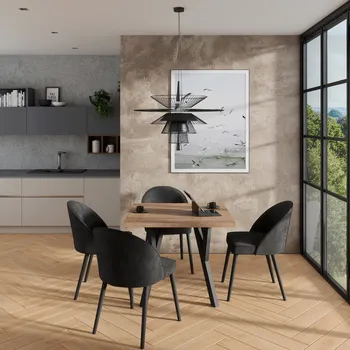 Jídelní set Nábytek PEGAS s.r.o. Sada stolu s židlemi RODOS 84 Lefkas+Černá