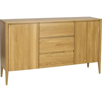 Knihovna Dubová komoda OSLO 3S2D z masivního dřeva Barevné provedení: Přírodní - bezbarvý lak