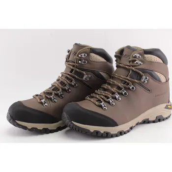Pánská fitness obuv Trekové boty HITEC SAJAMA MID WP kožené pánské hnědá 46