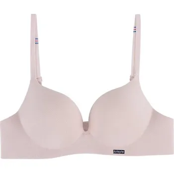 Podprsenka Dámská hladká a extra prodyšná bezešvá push up podprsenka s logem Barva: tělová 4, Košíček: A, Velikost: 34