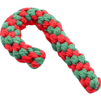Hračka pro psa Akinu Vánoční bavlněné lízátko hračka pro psy 18 cm
