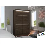 Nábytek PEGAS s.r.o. Posuvná skříň s LED osvětlením BENISSO 120 Choco+Choco