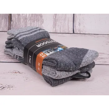 Pánské ponožky CNB BERLIN extra teplé ponožky DE 21140 outdoor SADA 3 PÁRŮ šedé velikosti ponožek: 26-28 (EUR vel. 39-42)