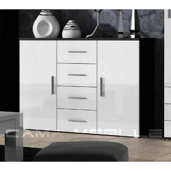 Komoda Nábytek PEGAS s.r.o. Komoda UNI, matná černá/lesklá bílá