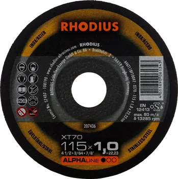 Řezný kotouč Rhodius 207436 | Řezný kotouč 115 x 1,0 x 22,23 mm, XT70, rovný
