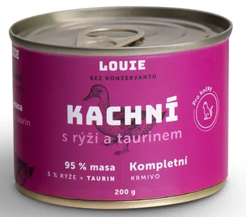 Krmivo pro kočku Louie Konzerva pro kočky kachna/rýže/taurin