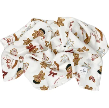 Dětská deka Mimilove Mušelínová plenka 75x75 cm Perníčky Limited Edition