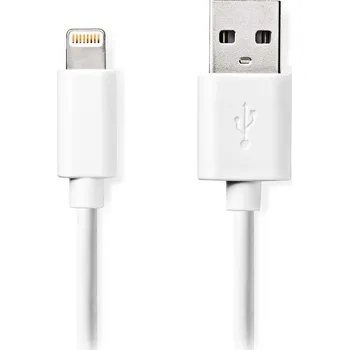 Datový kabel Nedis CCGL39300WT10 Lightning Apple Lightning 8pinový, USB-A Zástrčka, 1m, bílý CCGL39300WT10