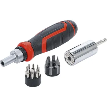 Bit BGS Diy BGS 20817, Sada přesných bitů / multifunkčních vložek | s ráčnovou otočnou rukojetí, přepínací | 17dílná