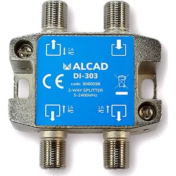Anténní zesilovač Alcad DI-303 rozbočovač, 3 výstupy, 8 dB, DC pass