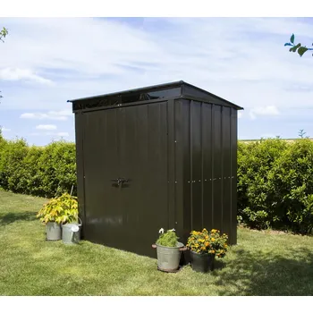 Zahradní domek Plechový zahradní domek Spacemaker 6x4 - Onyx černý (Rozměr: 130x208x201 cm)