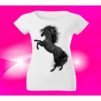 Dámské tričko Dámské tričko s koněm L (kůň koně )
