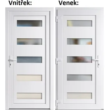 Vchodové dveře Soft Vchodové plastové dveře 6300 bílé 100x210 cm, levé, otevírání VEN