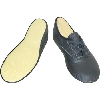 Pánské tenisky Gymnastické cvičky šněrovací kůže - podešev pryž - černé - Velikost (EUR) 35 CSK01220