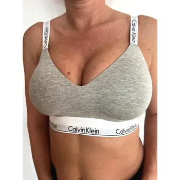 Podprsenka Dámská podprsenka Calvin Klein QF7060E MODERN COTTON šedá 65DD