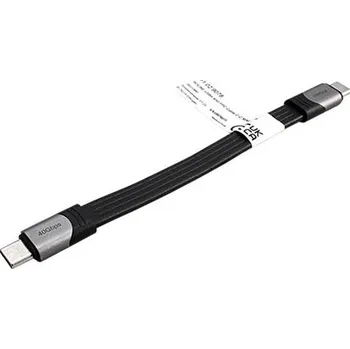 Datový kabel ROLINE USB4 40Gbps kabel USB C(M) - USB C(M), plochý, PD 100W, 15cm, černý - 11.02.9078