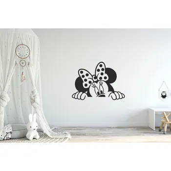 Samolepící dekorace Lepy.cz Samolepka na zeď Minnie Velikost (šířka x výška): l20x86cm, Barevná varianta: Černá