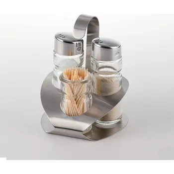 Kořenka Slánka a pepřenka skleněná 3-dílná sada se stojánkem