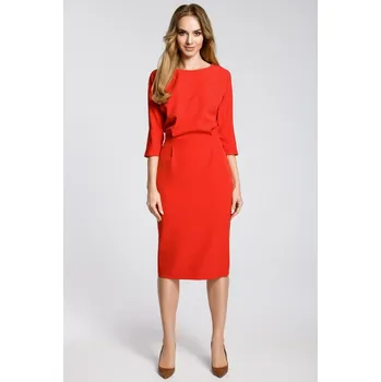 Dámské šaty Midi značkové šaty s volným topem M360 - RED M Barva: Červená, Velikost: M