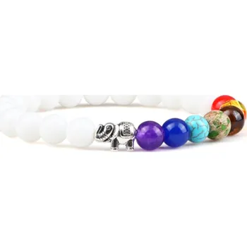 Náramek Woodrow Náramek z korálků Slon čakrový * bílá - 2275
