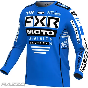 cyklistický dres Pánský MX dres FXR Podium Gladiator MX Jersey Blue Black 2024 XL