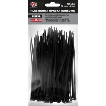 Stahovací páska MA Professional Stahovací páska černá 3,6 x 140mm, 100ks