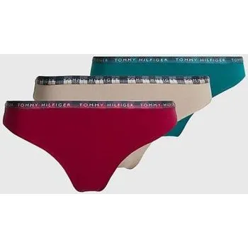 Kalhotky Dámské tanga Tommy Hilfiger UW0UW03921 3KUSY červená L
