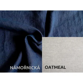 deka Snový svět Lněná deka s prošitím Barva: námořnická modrá, Barva 2: oatmeal