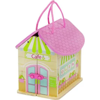 Domeček pro panenku Dřevěná přenosná kavárna pro panenky 6522