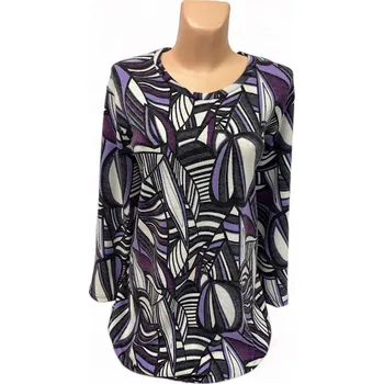 Dámský svetr Fialový svetřík DAGMAR, Barva Fialová, Velikost XXXL 54, Materiál 98% Polyester 2% Lycra