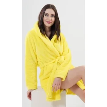 Dámský župan Dámský župan krátký s kapucí Vienetta Secret Citron žlutá M
