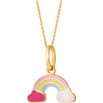 Přívěsek Zlatý přívěsek se smaltem - duha, obláčky - AP536-6697