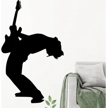 Samolepící dekorace Živá Zeď Samolepka na zeď Silueta Rocker Barva: černá