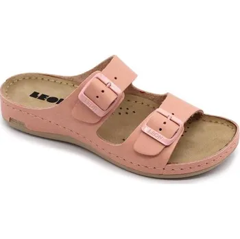 Dámská zdravotní obuv Leon 955 Dámská kožená zdravotní obuv s přezkami - Růžová Velikost: 41