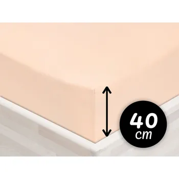 Prostěradlo Jersey napínací prostěradlo na extra vysokou matraci JR-021 Pudrové 140 x 200 - výška 40 cm