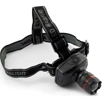 Svítilna Moderní světlomet, svítilna na hlavě s výkonnou širokoúhlou LED diodou, ma ZOOM (Svítilna je vybavena 1W LED. Má nastavitelný paprsek zoomu a nastavitelný úhel sklonu. Vyrobeno z odolného plastu. Snadné použití, osvědčí se za všech podmínek venku, doma ne