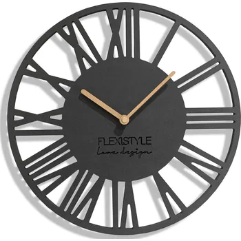 Hodiny Moderní dřevěné hodiny EKO Loft Piccolo černé
