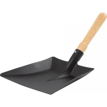 Lopatka na smetí černá s dřevěnou rukojetí
