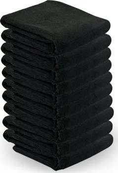 Activeshop Ručník z mikrovlákna 10 ks 73 x 40 cm černý