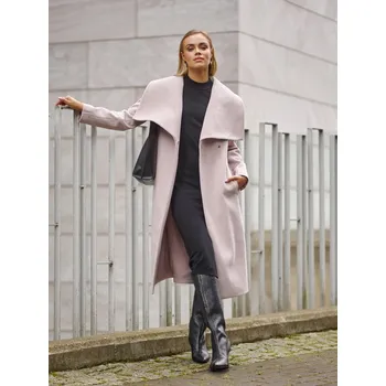 Dámská parka Top Secret dámský flaušový kabát s páskem starorůžový Velikost: 36