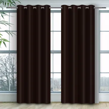 pant Jednobarevný závěs - Tmavě hnědý Uchycení závěsu: Dekorační kolečka