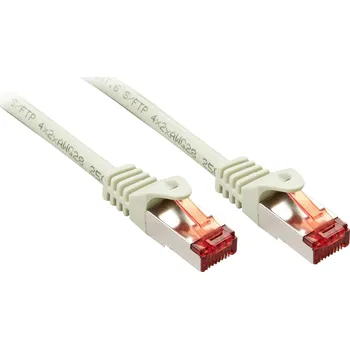 Datový kabel LINDY 47343 RJ45 síťové kabely, propojovací kabely CAT 6 S/FTP 1.50 m šedá 1 ks