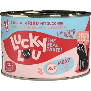 Krmivo pro kočku Lucky Lou Lifestage Adult drůbež a hovězí maso 6× 200 g