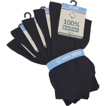 Pánské ponožky Hladké jednobarevné 100% bavlněné ponožky RS 47-50 černá