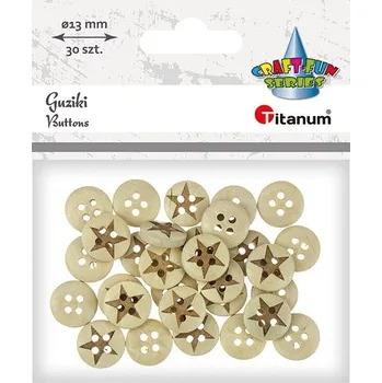 Knoflík Dřevěný knoflík, HVĚZDIČKA, 1,3 mm, 30ks/bal.