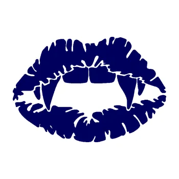 Samolepící dekorace SAMOLEPKA Pusa 005 upíří polibek (23 - tmavě modrá) NA AUTO, NÁLEPKA, FÓLIE, POLEP, TUNING, VLASTNÍ TEXT, TISK, AUTOSAMOLEPKY.cz, POLEPY, OBRÁZEK, LOGO, SAMOLEPKY