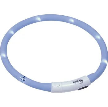 Obojek pro psa Nobby LED plochý obojek modrý 45 cm
