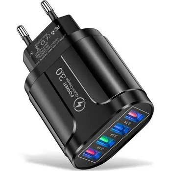 USB nabíječka 4x port QC3.0 rychlé nabíjení, 230V